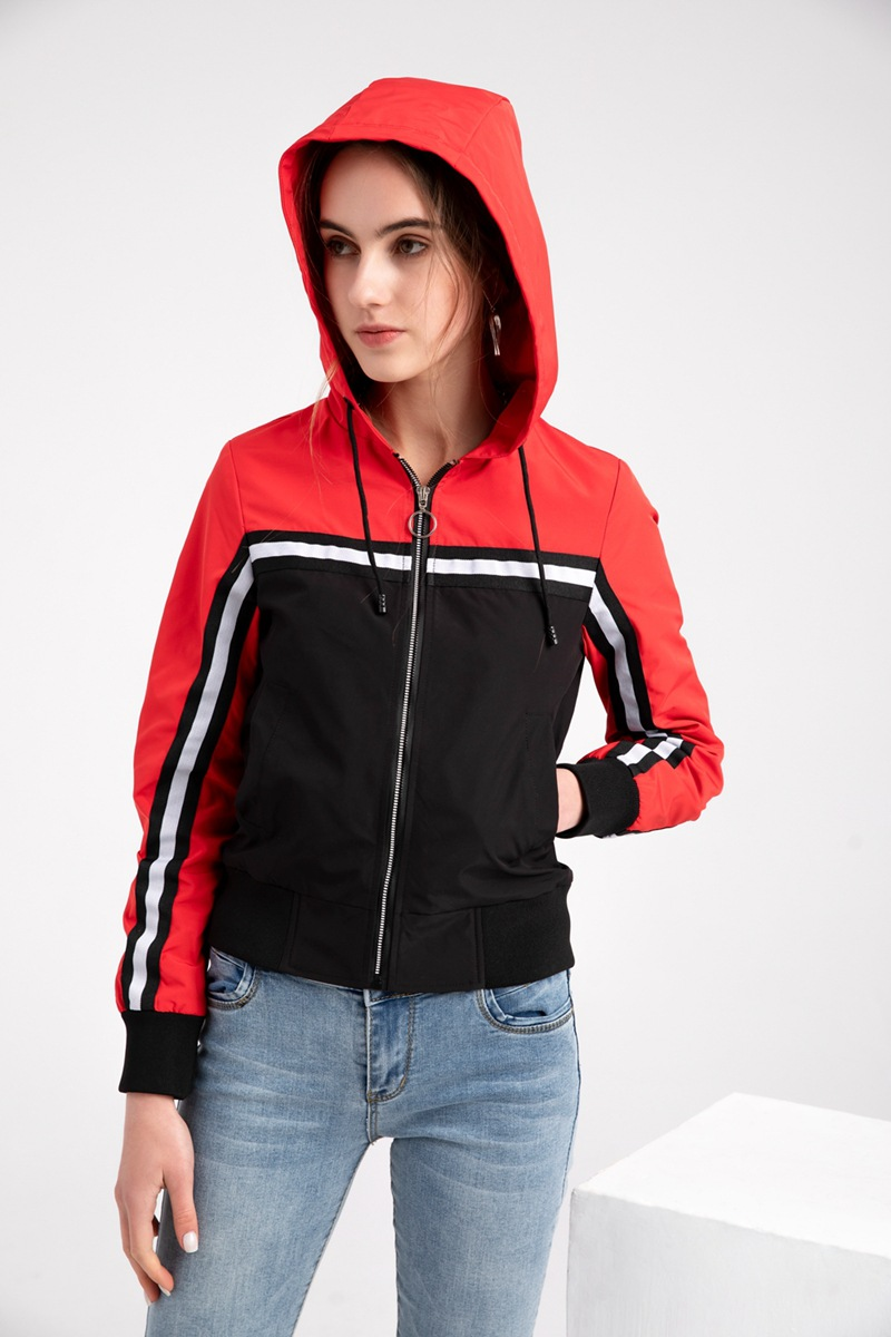Women's Clothing Jacket Color Matching Casual Jacket Women's Spring and Autumn Outdoor Raincoat_voghion.com