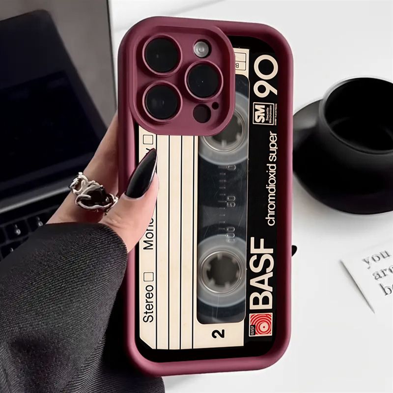 Custodia per iPhone 16 15 14 13 12 11 Pro Max con motivo a nastro magnetico, custodia morbida per iPhone XS Max XR X 7 8 Plus SE 2022 Fundas_voghion.com