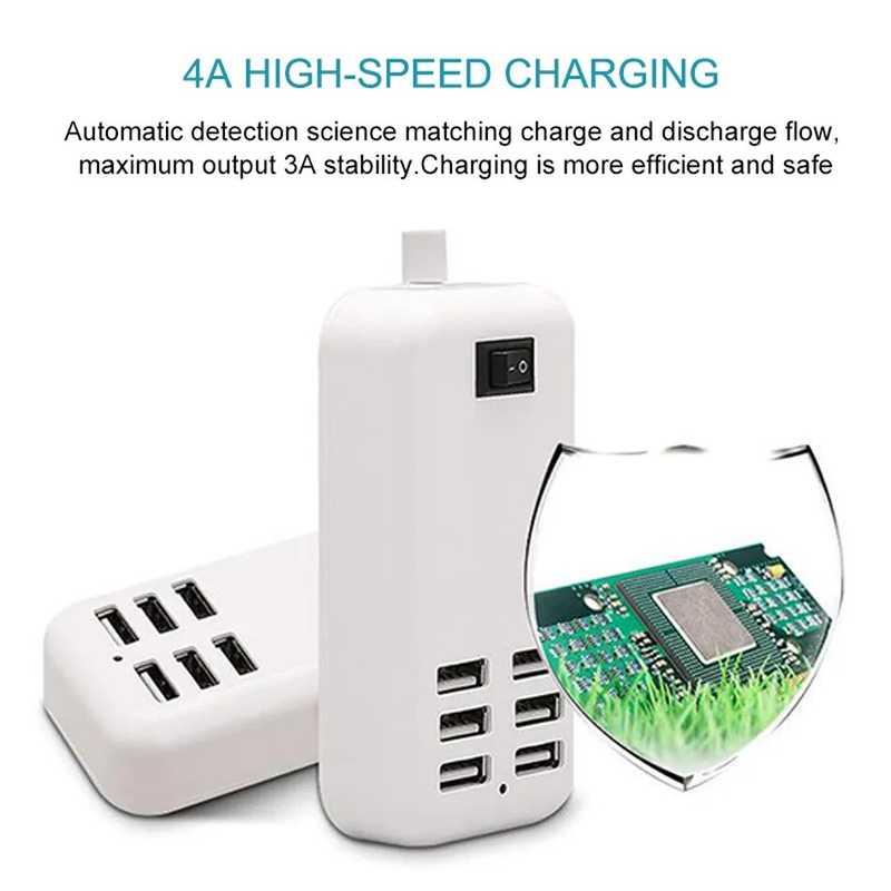 EU/US 4A/3A Plug Wall Dock Fast Charging Extension Power Adapter for iPhone 12 11 X Huawei Phone Tablet USB Charger HUB_voghion.com