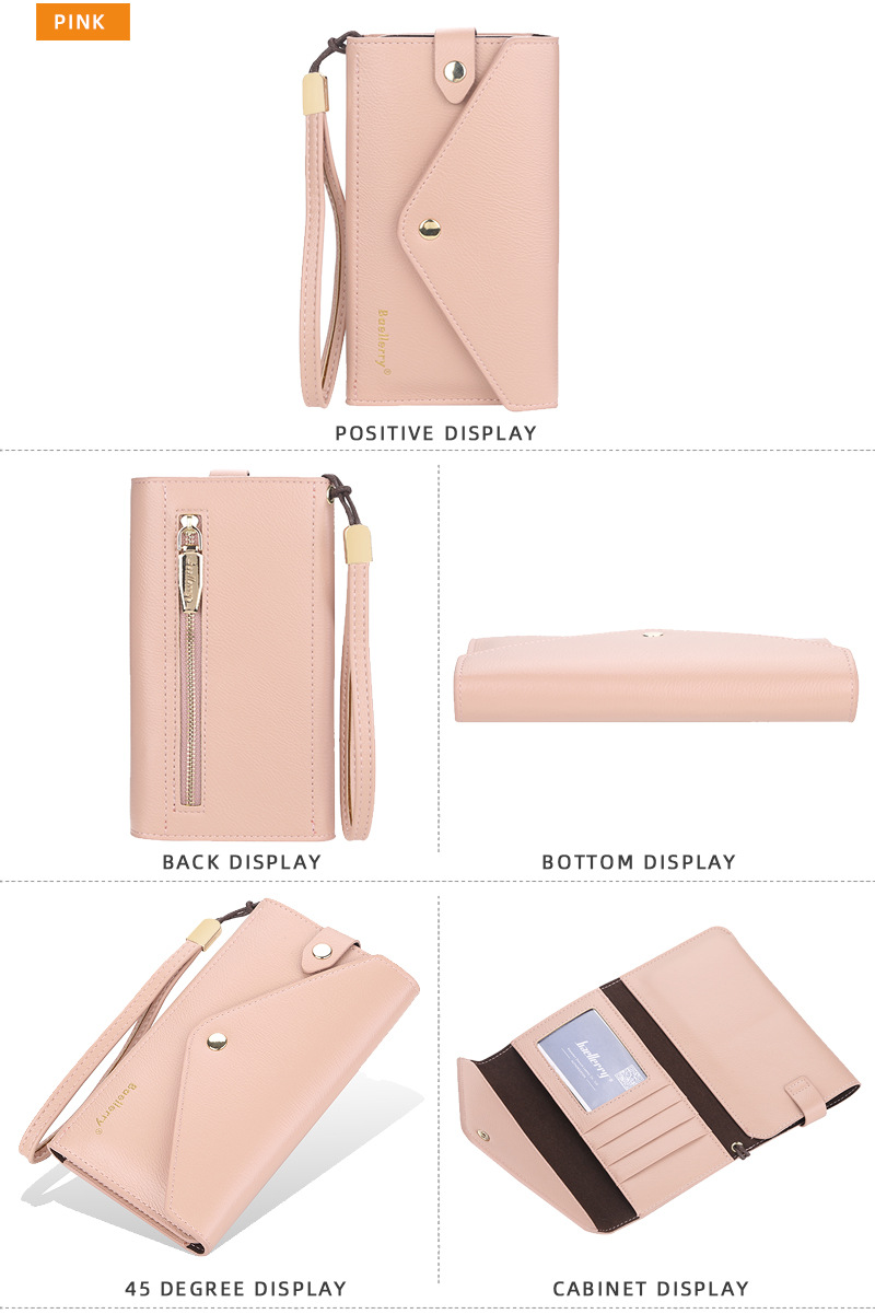 New BAELLERRY ladies long wallet thin multi-card mobile phone bag fashion clutch wholesale_voghion.com
