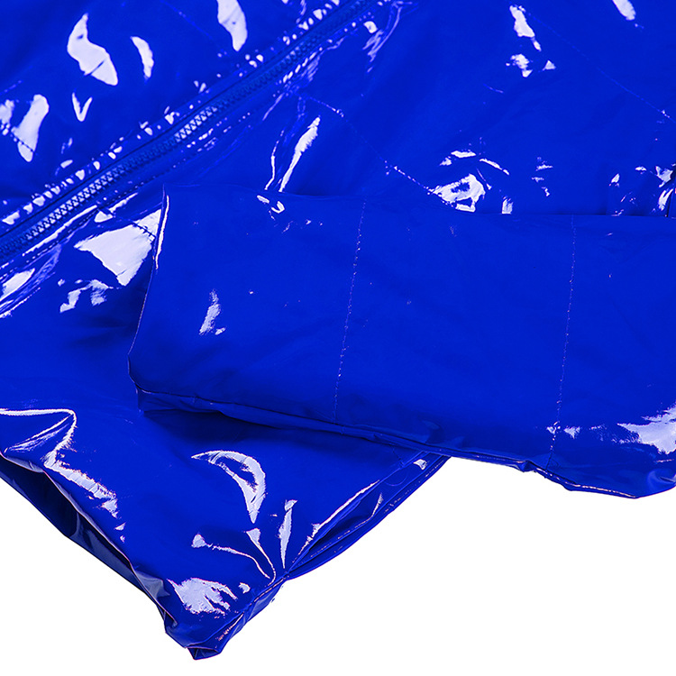 Giacca imbottita in pelle PU brillante da donna, giacca calda, nuovo cappotto solido autunnale e invernale_voghion.com