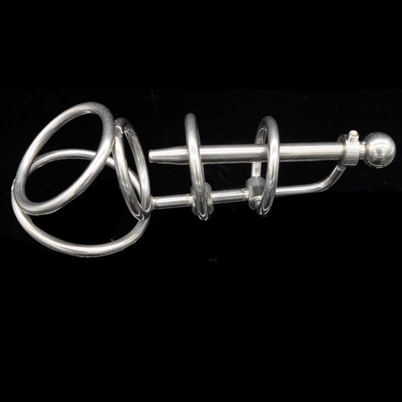 Plug uretrale di castità in acciaio inossidabile, giocattolo, anelli per bondage dello scroto, dilatatore uretrale, giocattoli sessuali per uomini, Ga_voghion.com