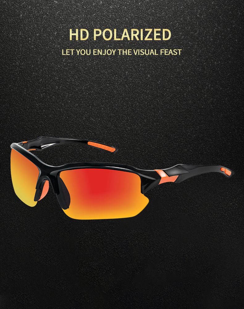 Neue polarisierte Sonnenbrillen für den Außenbereich zum Radfahren für Männer und Frauen mit Nachtsicht, Fahrradfahren, Sportbrille, bunt, Halbrahmen_voghion.com