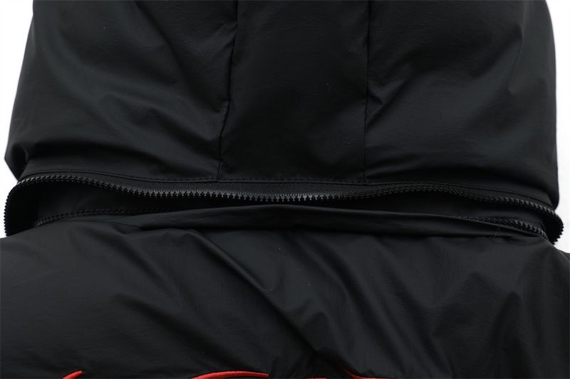 Chaqueta de algodón con capucha y cuello de piel bordada con letras góticas para hombre, moderna chaqueta de invierno gruesa con cuello alto desmontable_voghion.com