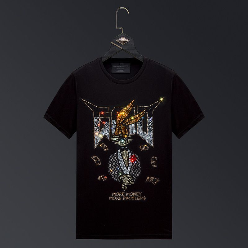 2024 Nové tričko Hot Diamond Rabbit Krátké Pánské Značka Trendy Léto Neformální Polorukáv Velká velikost Slim Fit_voghion.com