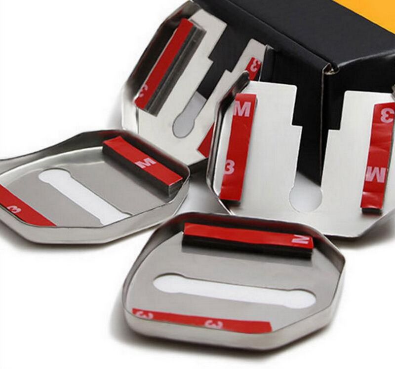 5 Pcs Accessories Vehicles Protective Car Door Lock Cover Stainless Steel 13 EcoSport Left 3 Right 2 for Ford_voghion.com