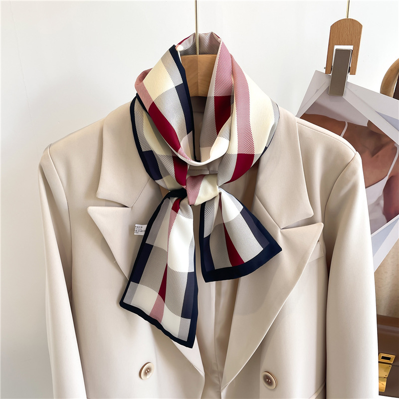 Terno, cachecol, cinto, pequena tira longa, faixa de cabelo, lenço de seda, lenço fino, fita, bolsa de encadernação, feminino decorativo_voghion.com