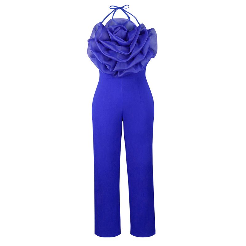 Women's Spring new tube top jumpsuit large size three-dimensional mesh party dress Jumpsuits_voghion.com