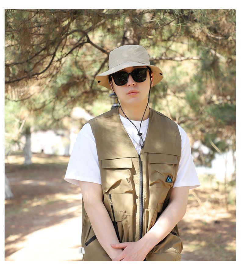 Cappello da pescatore da uomo per attività all'aperto - Protezione solare UPF 50+ e asciugatura rapida per escursionismo/pesca - Stile Boonie ripiegabile_voghion.com