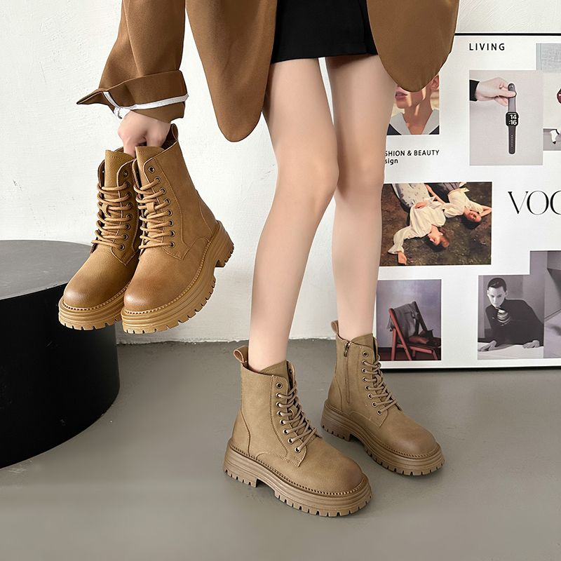 Brit stílusú női vintage overall boka platform Martin csizma_voghion.com