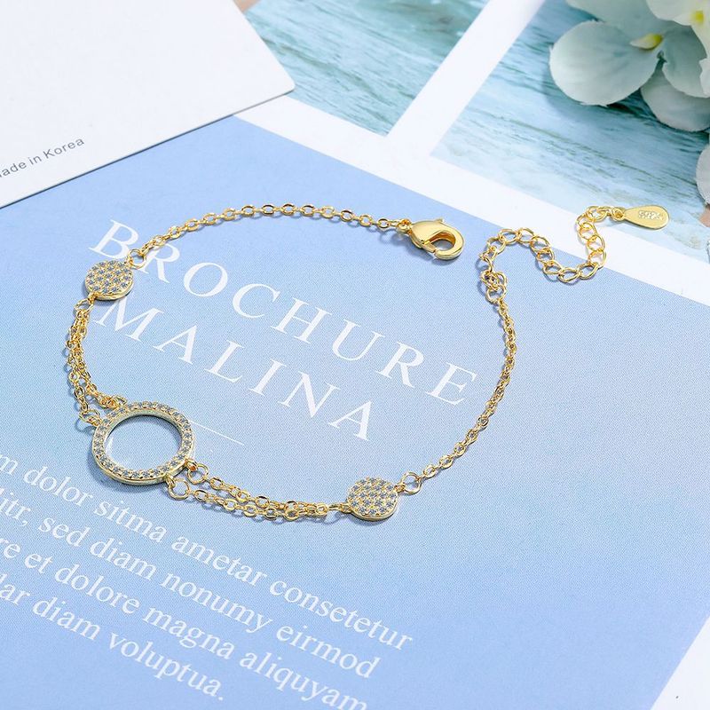 Women's Jewelry Zircon Diamond Circle Bracelet Fashion Light Luxury Niche Temperament Double Layer Chain Ring Hand Jewelry_voghion.com