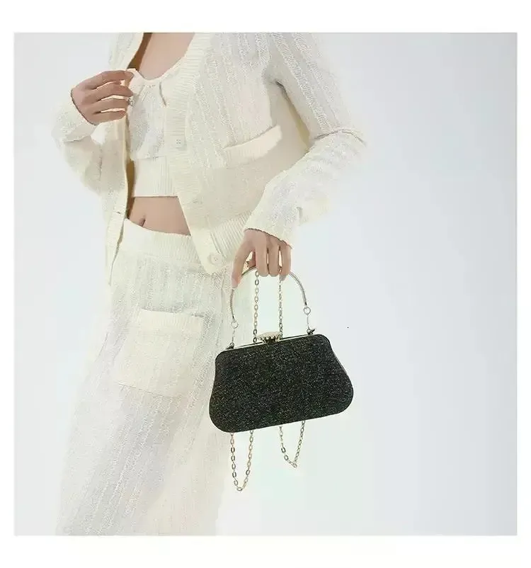 Borsa a tracolla con catena, pochette da donna, borsa da sera, festa, banchetto, glitter, per signore, matrimonio, 250529l_voghion.com