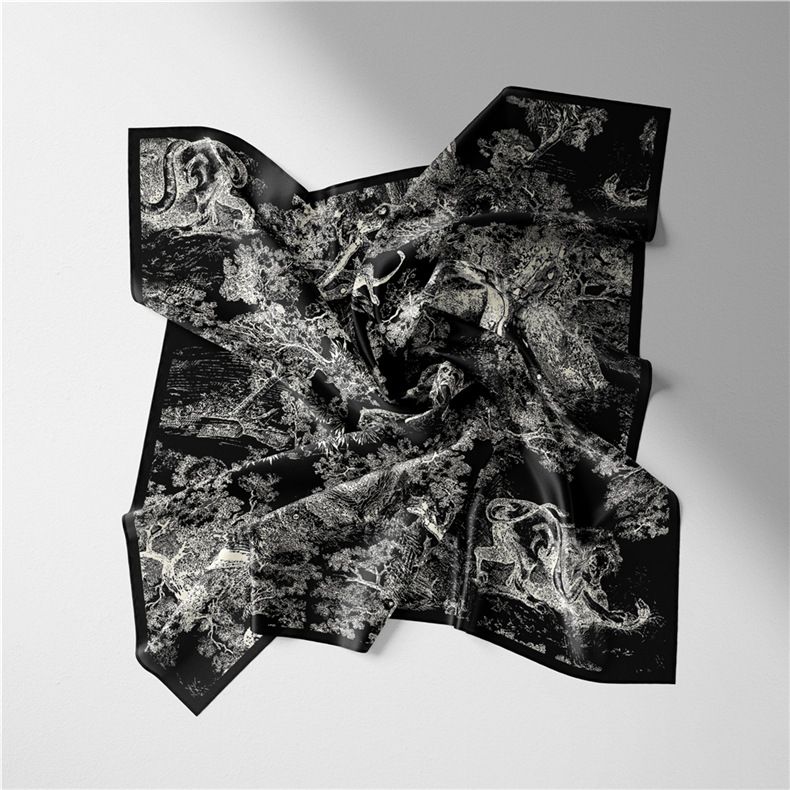 Neue twill frauen zoo kopftuch sommer simulation seide dünne professionelle flugbegleiterin quadrat schal_voghion.com