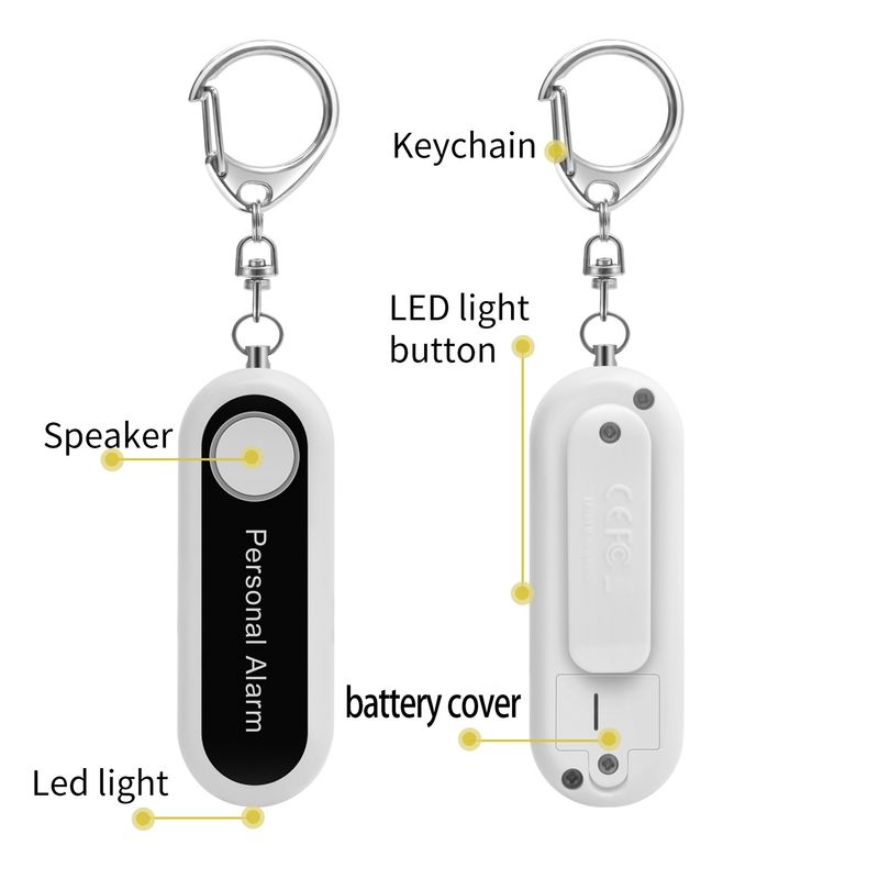 Personal Safety Alarm For Women & Kids - 130dB Emergency Siren, Keychain Anti-Theft Device With LED Light, Portable Self-Defense Alarm_voghion.com