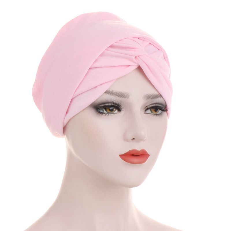 Forehead Cross Candy Color Base Variety Long Tail Indian Hat Turban Hat Chemotherapy Hood_voghion.com