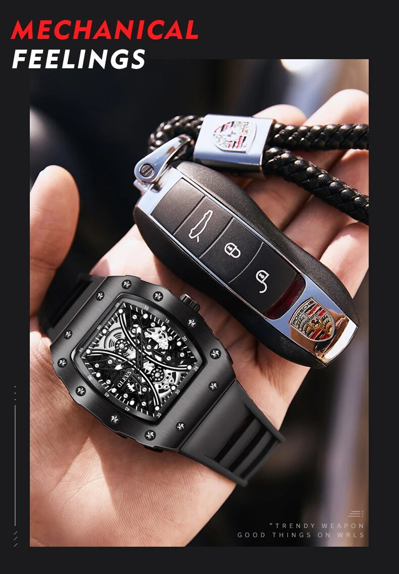 Herrklockor Toppmärke Original Quartz Armbandsur Mode fatformad urtavla Vattentät, självlysande gummibandsur_voghion.com