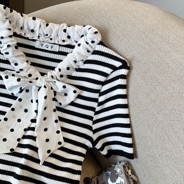 Abbigliamento donna estate nuovo design pois papillon slim t-shirt maglione di seta ghiaccio donna_voghion.com