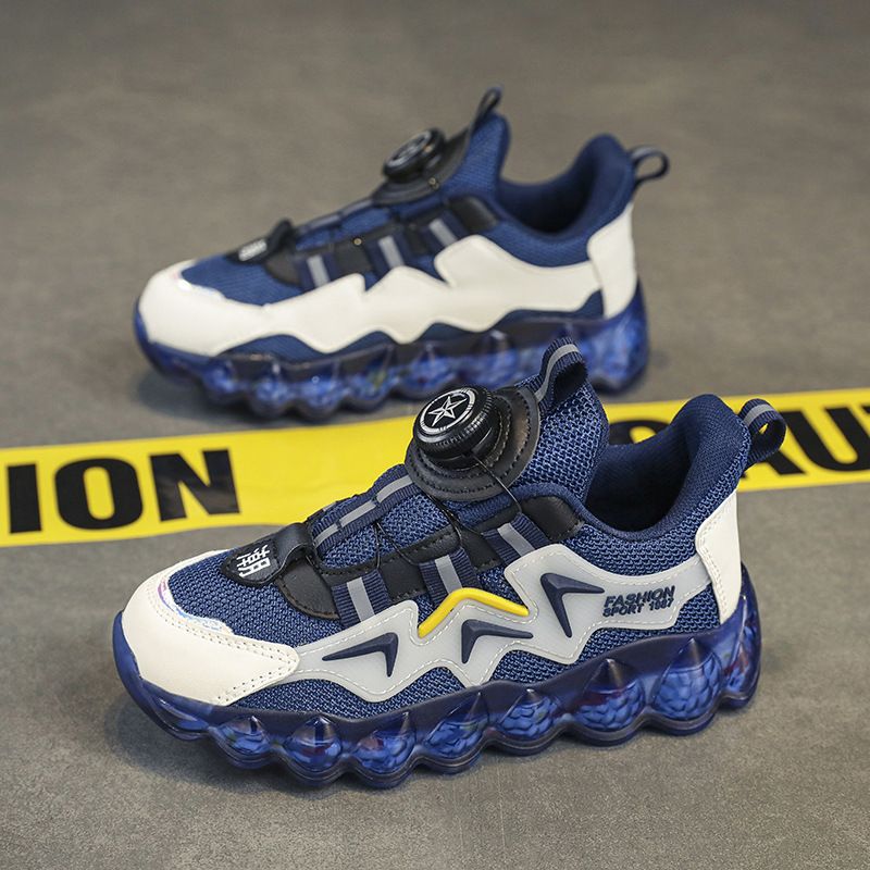 Boys' Sports 2025 Spring And Autumn Breathable New Rotating Buttons, Dad's Mid Size Children's Shoes, Soft Soles, Trendy_voghion.com