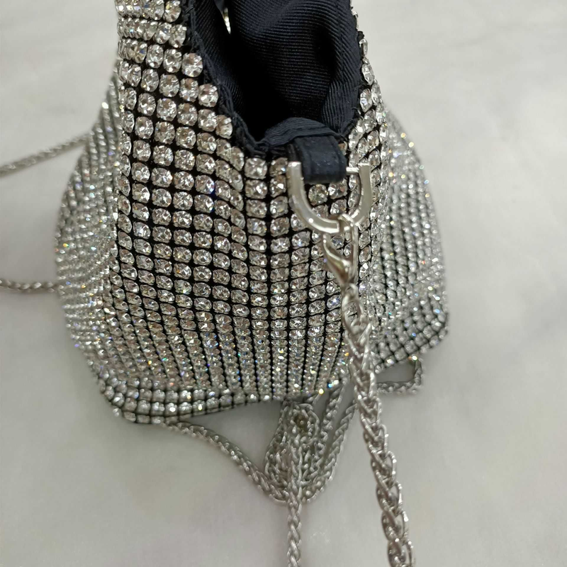 Damentasche, modische, hochwertige Diamantkette mit Strass, tragbarer Messenger für den Abend_voghion.com