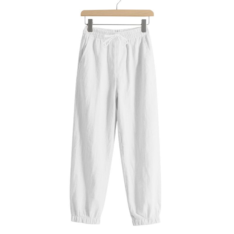 Four Seasons Beach Trend Men's Loose Linen Plus Size Casual Jogger Pants_voghion.com