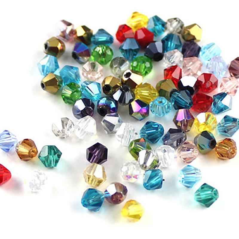 Yamaler 100 Stück 4 mm lose Rautenperlen für Halskette, Armband, Schmuck, Armreif, DIY-Markierung_voghion.com