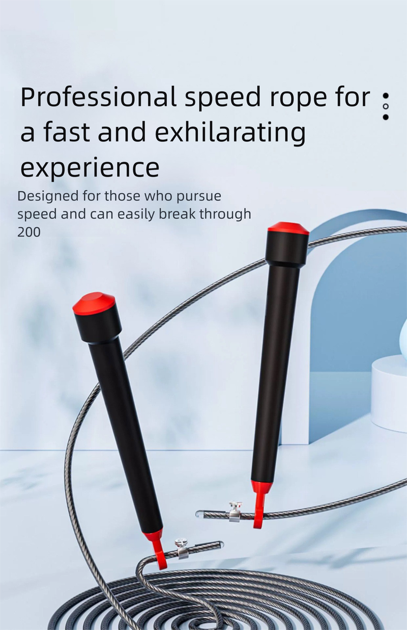 Corda per saltare in filo d'acciaio, regolabile, speciale per il fitness, per test di velocità e brucia grassi, per studenti_voghion.com