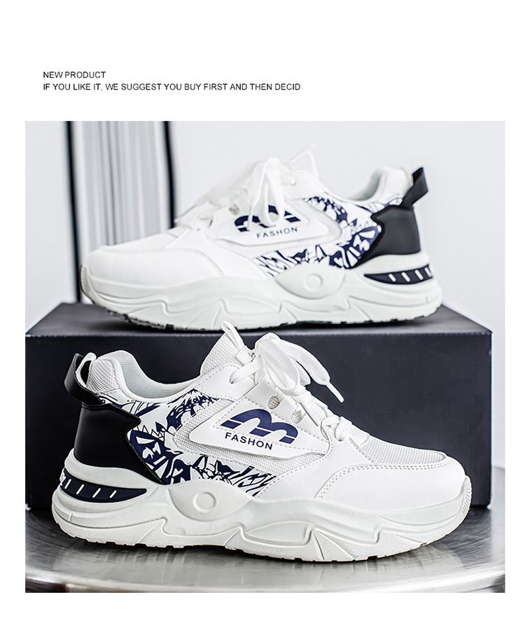 Sommer Neue Atmungsaktive Mesh Sneakers Herren Trendy Vielseitige Weiße Dicke Sohle Casual Dad Schuhe_voghion.com