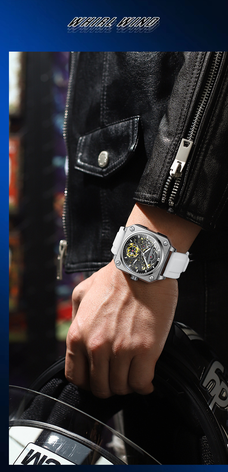 New light luxury couple square tourbillon automatic mechanical watch crystal transparent waterproof wristwatch_voghion.com