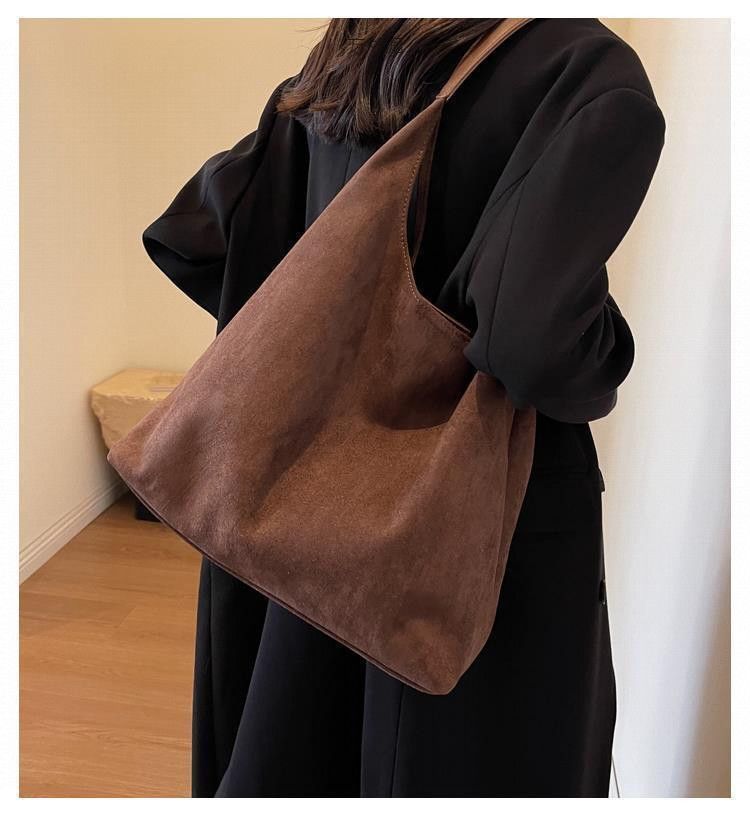 Borsa a tracolla vintage in velluto a coste per donna - Borsa a tracolla morbida di grande capacità con chiusura magnetica, elegante e spaziosa (verde/nero/beige)_voghion.com