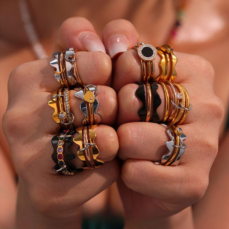 Anello multistrato in zircone, anello semplice, anello con personalità, gioielli_voghion.com