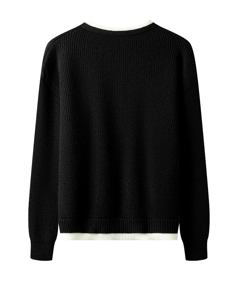 Maglione a collo alto a strati in stile coreano per uomo - Pullover oversize spesso con tessuto elasticizzato, dolcevita invernale casual_voghion.com