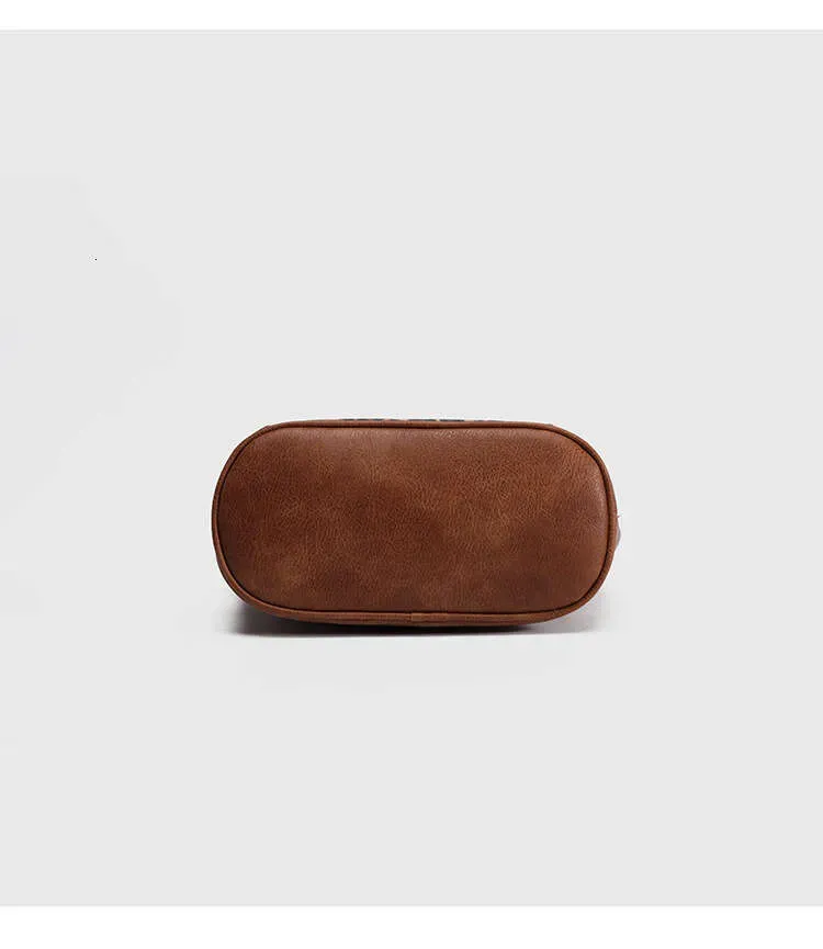 Borsa a secchiello multistrato con tracolla singola, alla moda, con stampa leopardata marrone, da donna_voghion.com