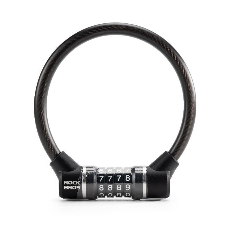 Lucchetto per bicicletta ROCKBROS Lucchetto a combinazione a 4 cifre Lucchetto a cavo Lucchetto portatile_voghion.com