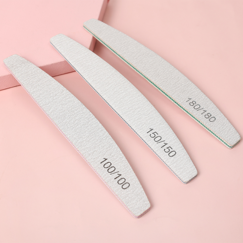 Sides 1Pcs Double Nail File Sandpaper Thick Thick Professional Files for Manicure Half-moon Abrasive Lime s_voghion.com