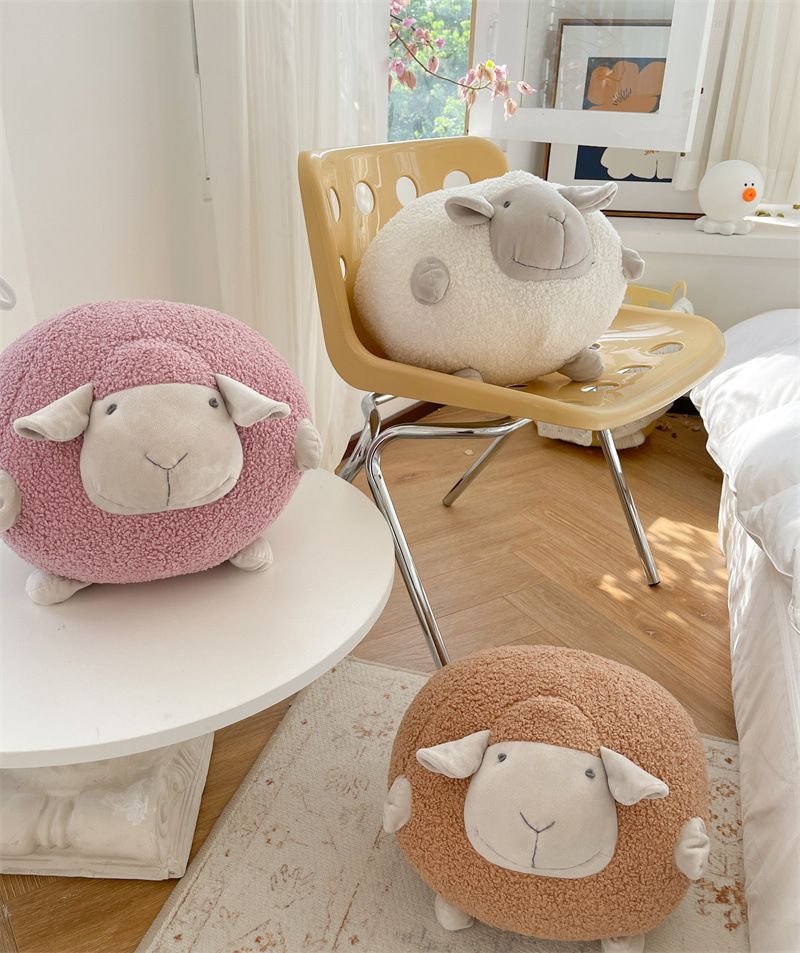 Stile nordico carino peluche velluto Amoy pecora bambola cuscino casa camera dei bambini cuscino decorativo a forma di bambola_voghion.com