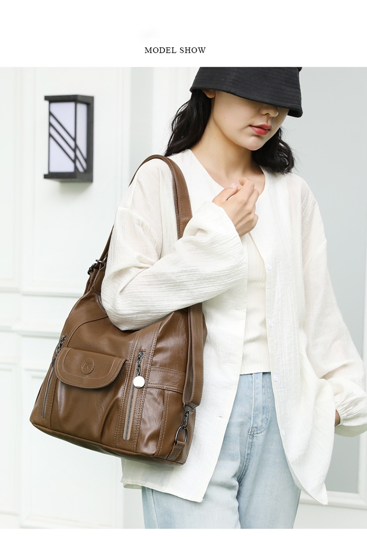 New Shoulder Bag Women's Bag Trendy And Versatile Simple And Fashionable Korean Version Large Capacity Handbag Backpack_voghion.com