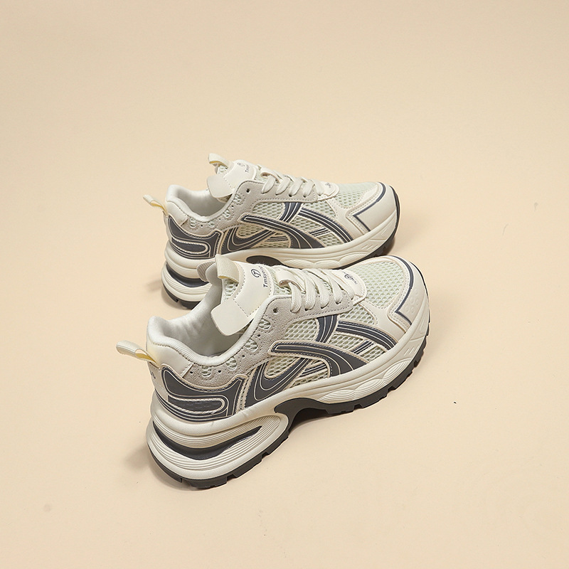 Jingming Sier Dad für Frauen Super Hot Thick Sole 2024 Neue Frühlings- und Herbst-beiläufige weiße Laufsportschuhe_voghion.com