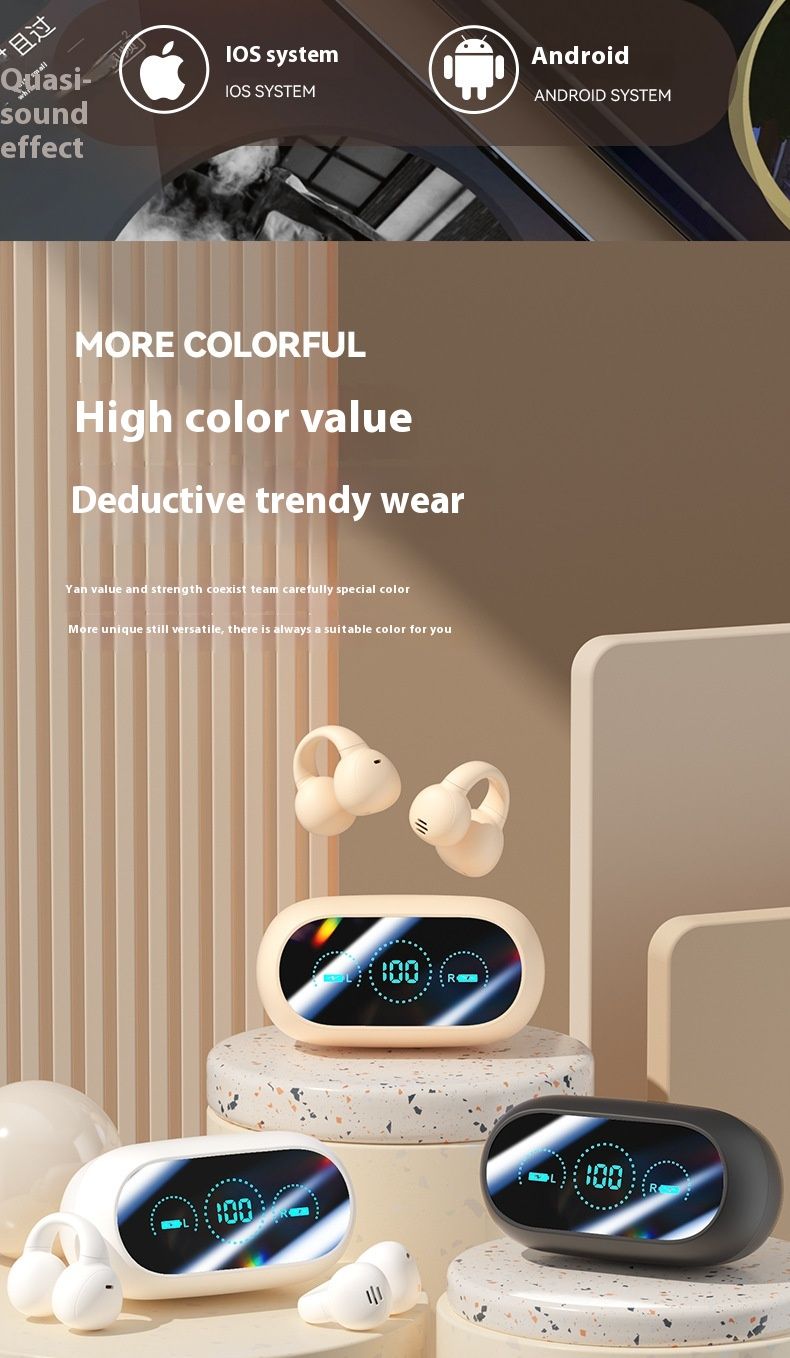 New M59 bone conduction clip ear style high-quality Bluetooth earphones for wireless esports, sports, running, noise_voghion.com