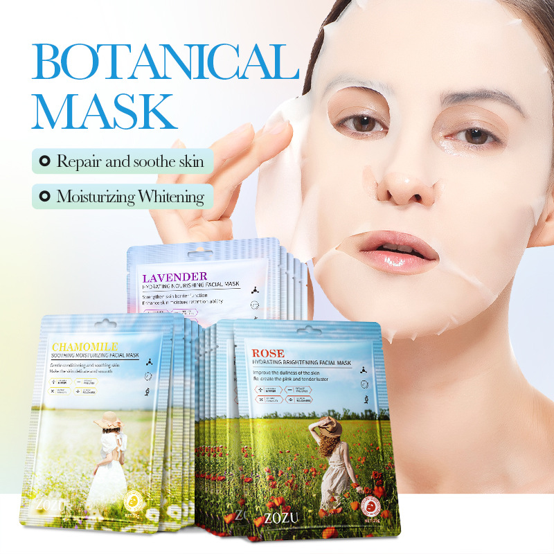 Maschera viso vegetale idratante, illuminante, lenitiva e lenitiva alla lavanda ZOZU_voghion.com