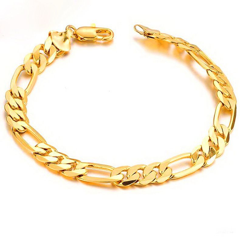 Bracciale cubano in oro resistente alla luce, da uomo, in acciaio al titanio, punk, con catena NK, coppia, 3:1, gioielli di alta qualità per donne_voghion.com