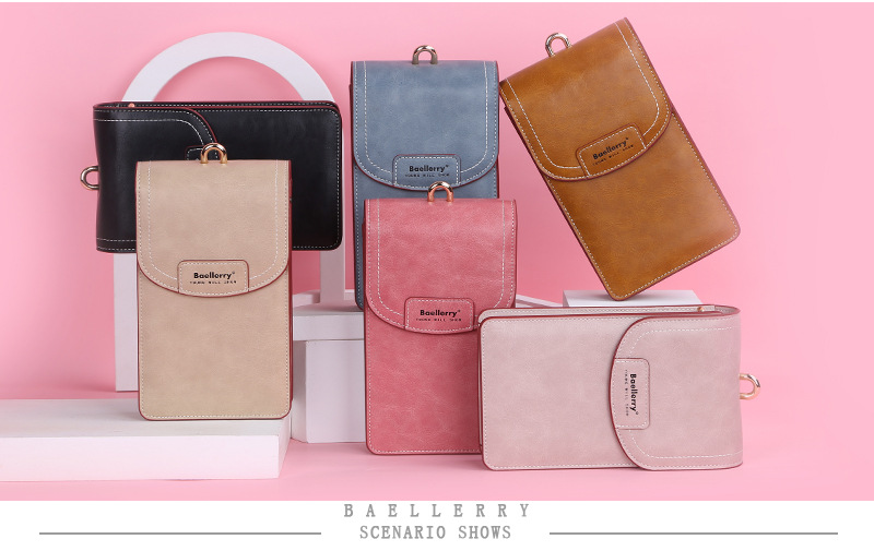 Baellerry Women's Mobile Phone Bag Large Capacity Fashion Zipper High-end Shoulder Messenger Bag Long Wallet Women's Bag_voghion.com