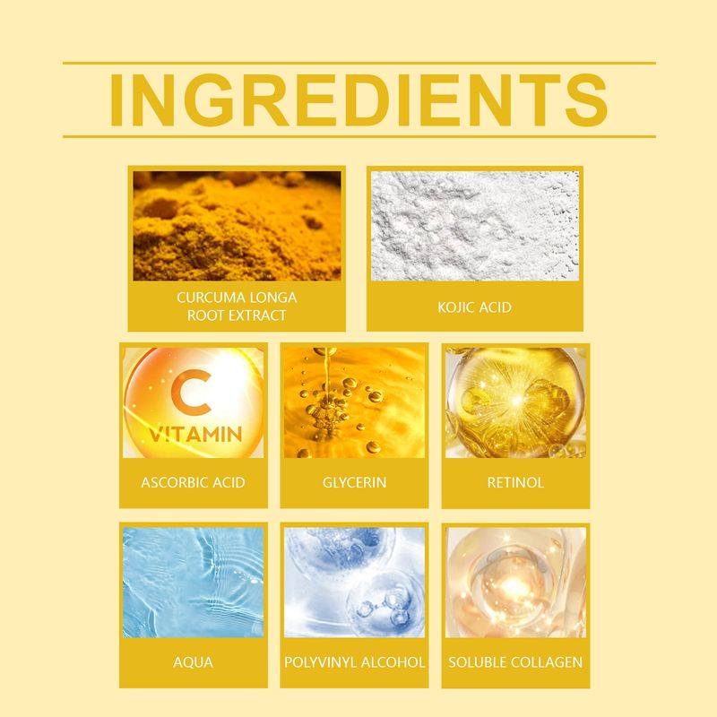 Maschera peel-off al collagene e curcuma HOYGI, detergente delicata, idratante, nutriente e levigante per la pelle del viso_voghion.com