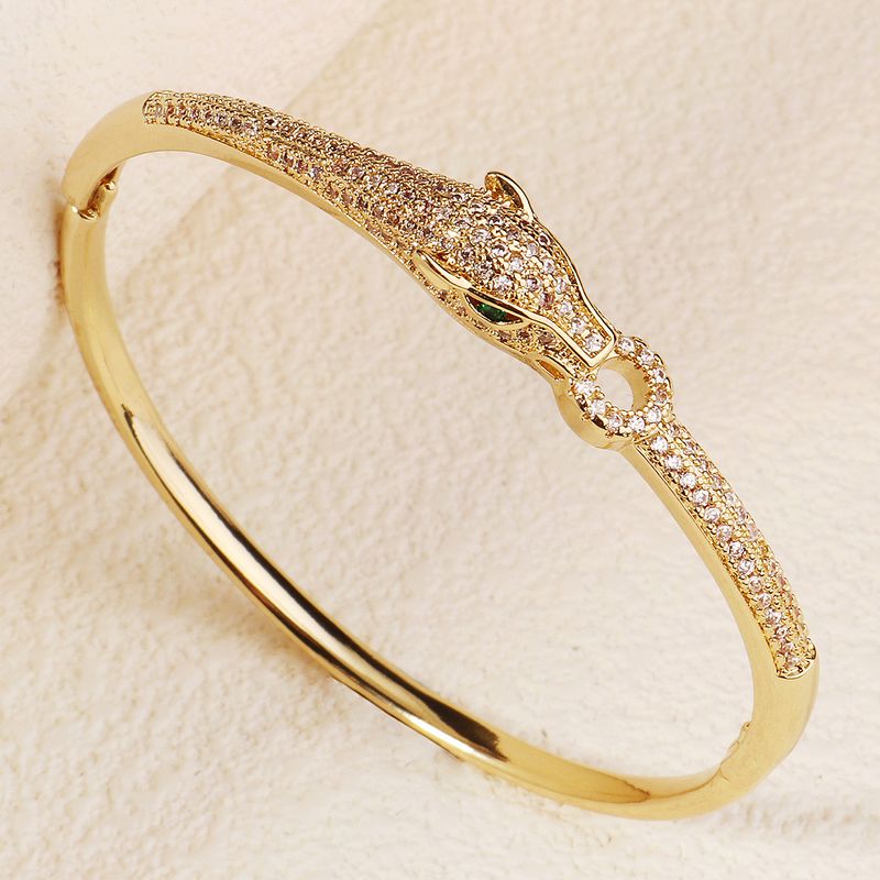 Bracciale aperto con chiodo di diamanti da donna, gioielli per cene di nozze, gioielli di lusso di nicchia, bracciale con zirconi leggeri_voghion.com