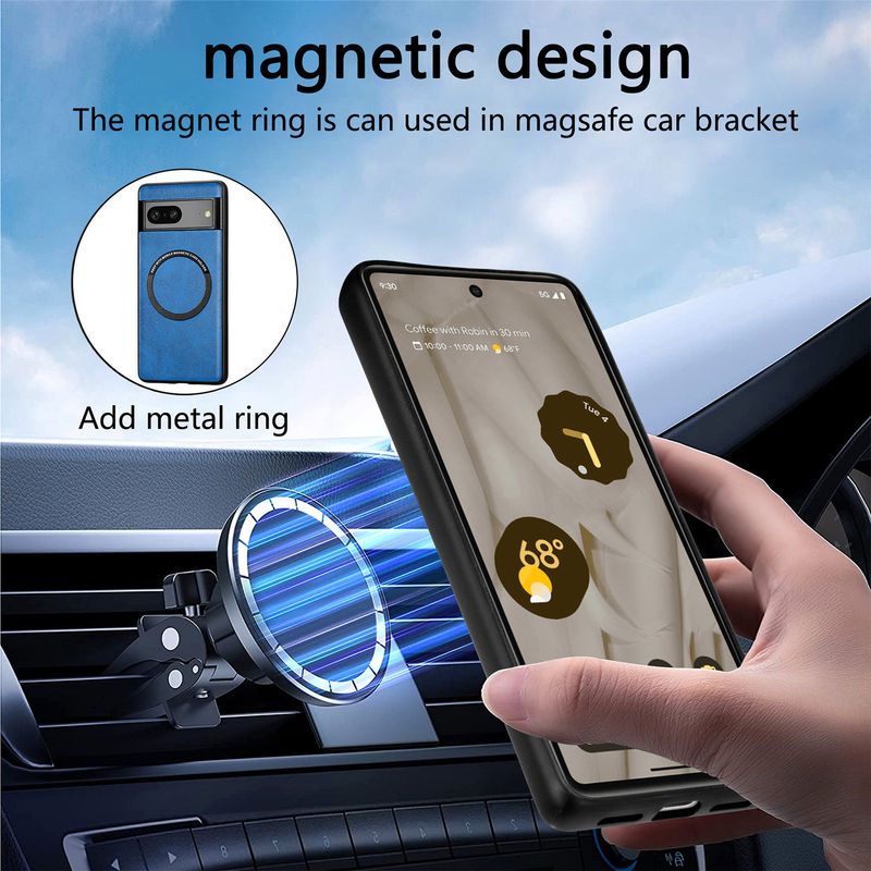 Applicable to Google Pixel8A mobile phone case all-inclusive solid color car magnetic Google Pixel7 Pro case_voghion.com