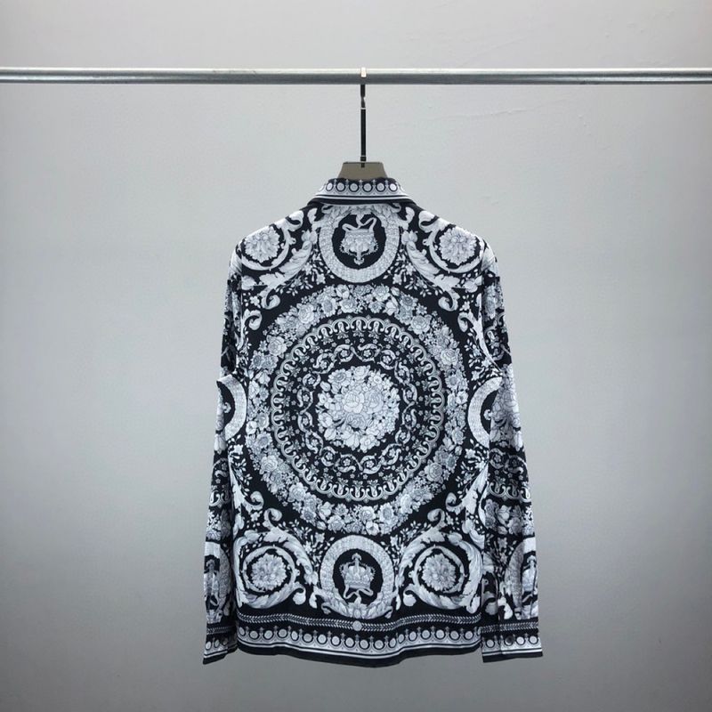 Camicia alla moda a maniche lunghe con motivo a pois sul risvolto, top unisex, cardigan_voghion.com