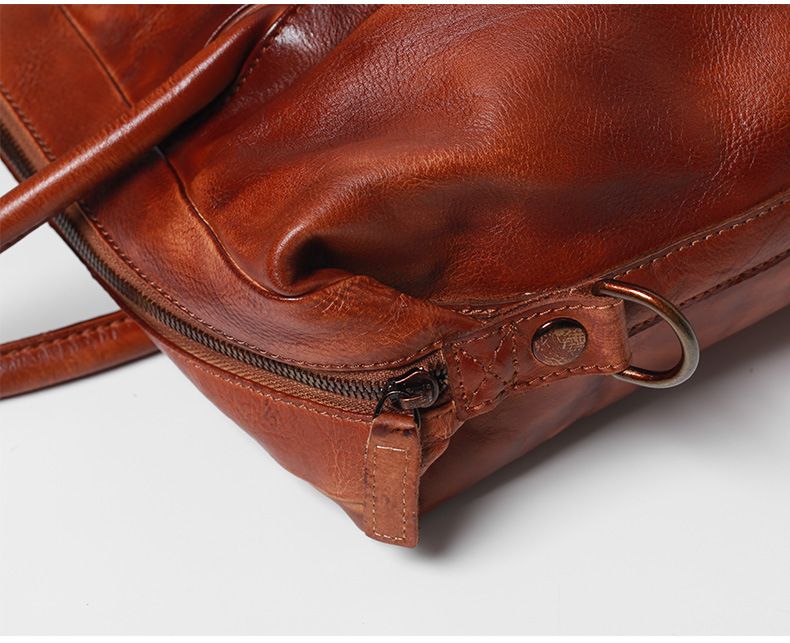 Genuine Leather Hand-held Men's Briefcase, High-end 16-inch Computer Bag, High-end Feel, Single-shoulder Crossbody Bag, Vegetable-tanned Retro_voghion.com