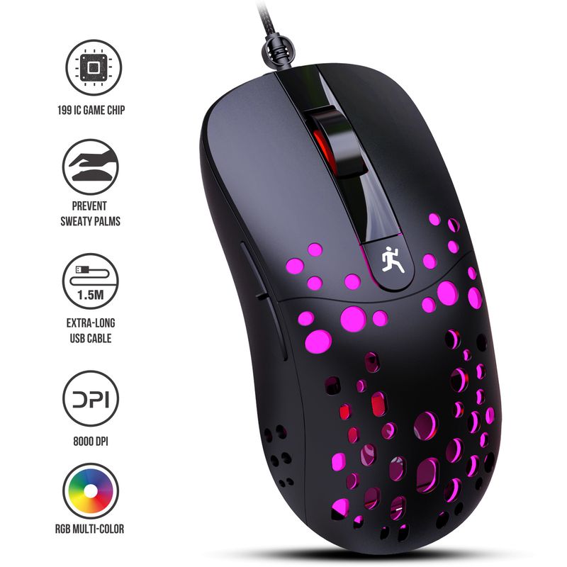 Lach RGB Glow Makro Programméierung Spillmaus 6-Knäppercher fir Luuchten auszeschalten Verschidde verkabelt Mausen_voghion.com