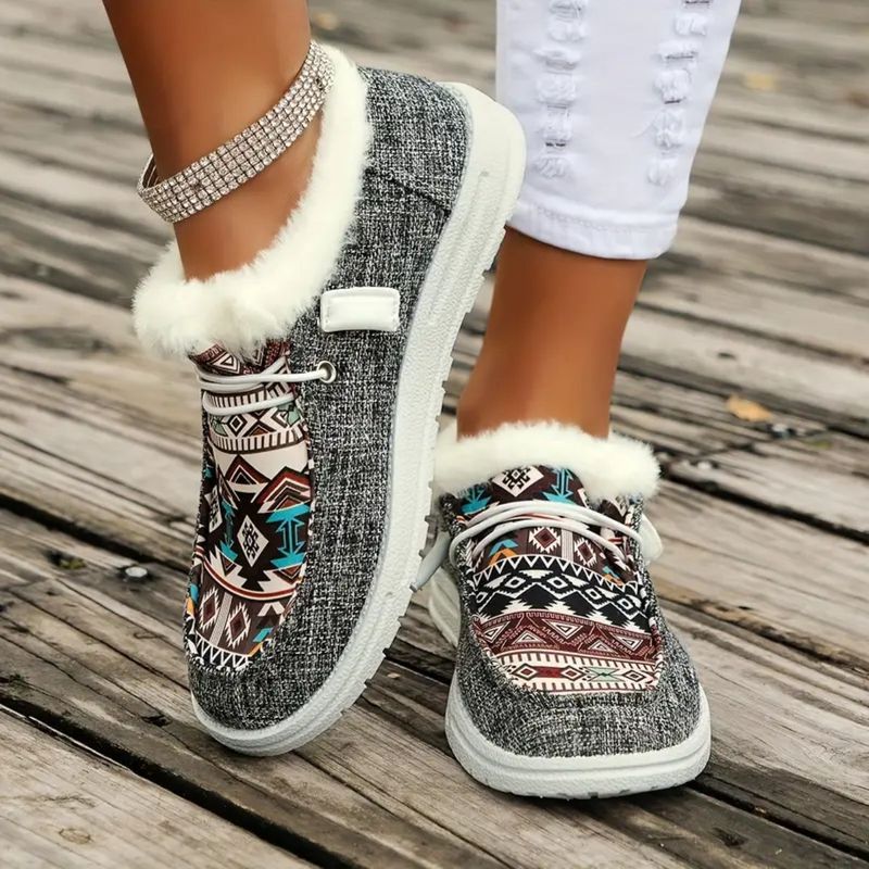 2024 autumn and winter new Le Fu women's lace up canvas versatile flat casual lazy shoes_voghion.com