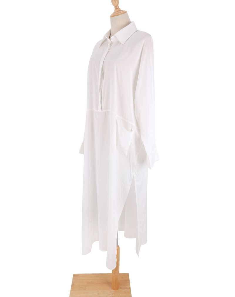 Vestido leve de algodão para praia, piscina e passeios de verão – caimento solto com bolsos, capa de biquíni, proteção solar – tamanho único_voghion.com
