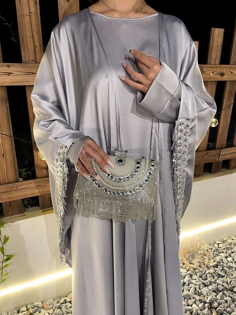 Women's Clothing Muslim Clothing Abaya Cape Tassel Dress Shawl Outer Skirt Suit_voghion.com